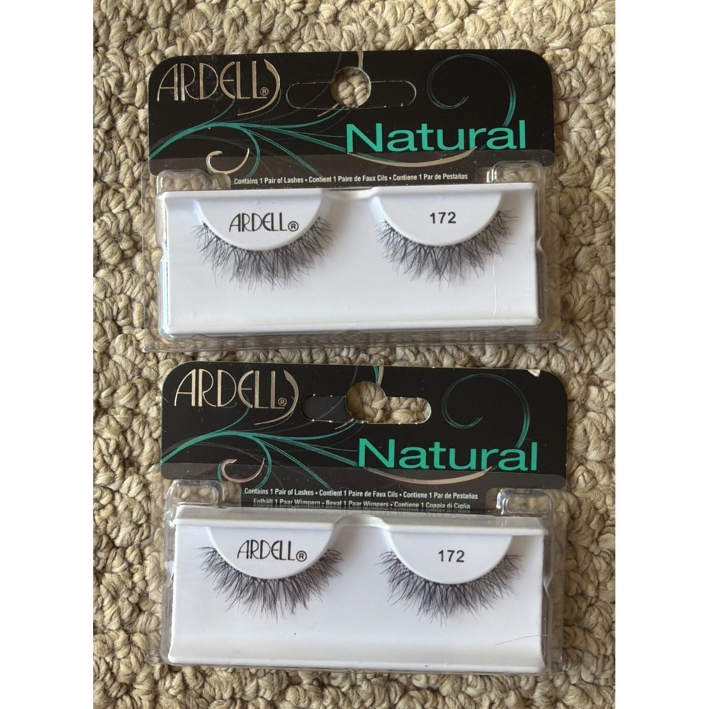 ARDELL Natural False Eyelashes Faux‎ Strip Eyelashes - 172 BLACK - NEW Set of 2